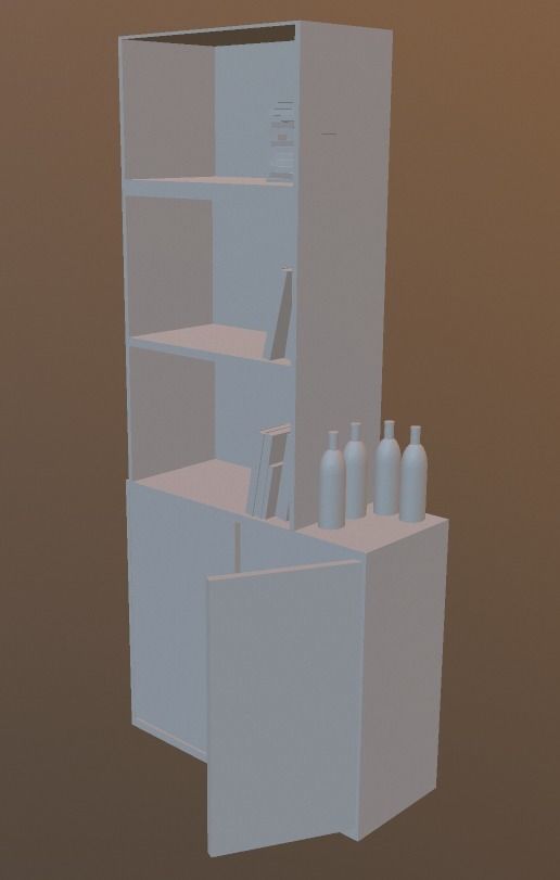 Bookcase 3D model_2