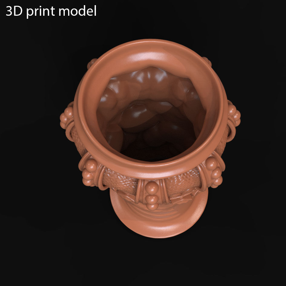 pen holder King skull with crown vol1 3D print model_5