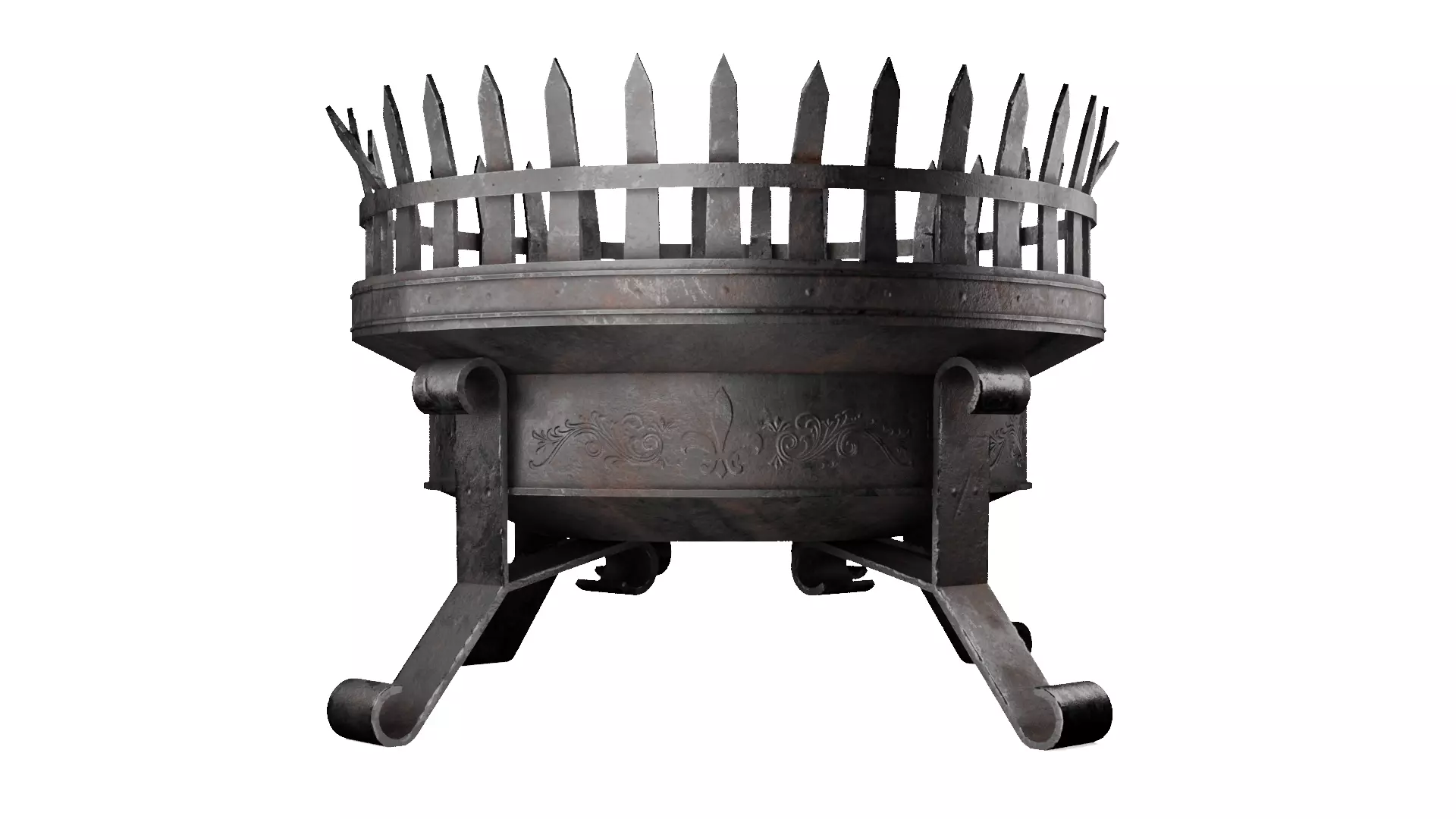 Steel Brazier Low-poly 3D model_0