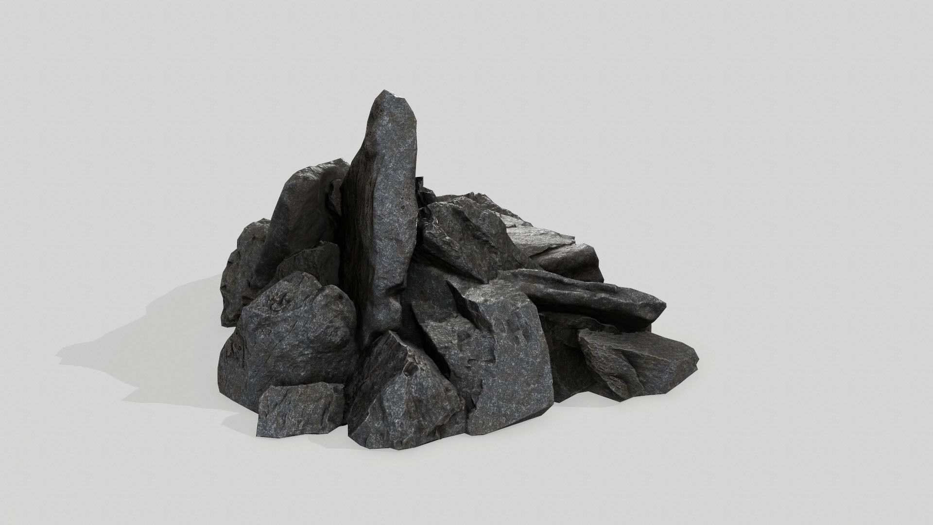 rock set Low-poly 3D model_25