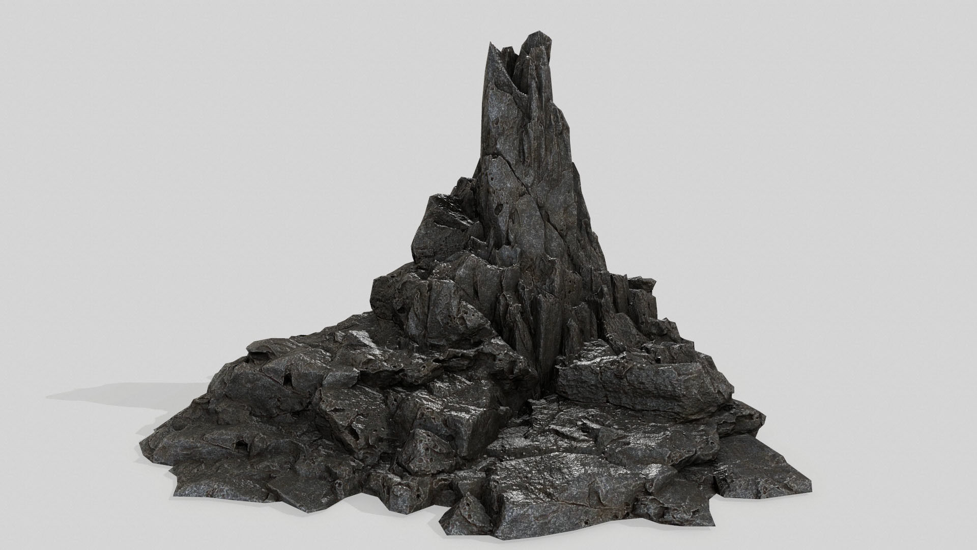 rock set Low-poly 3D model_9