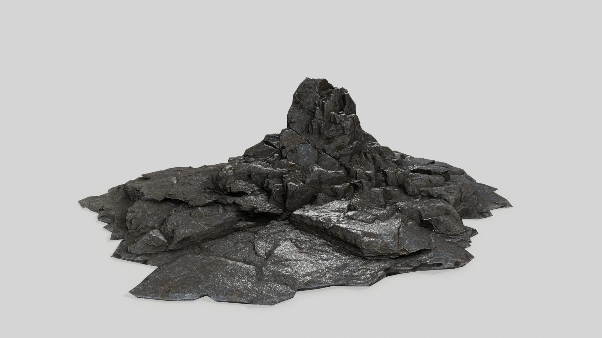 rock set Low-poly 3D model_12