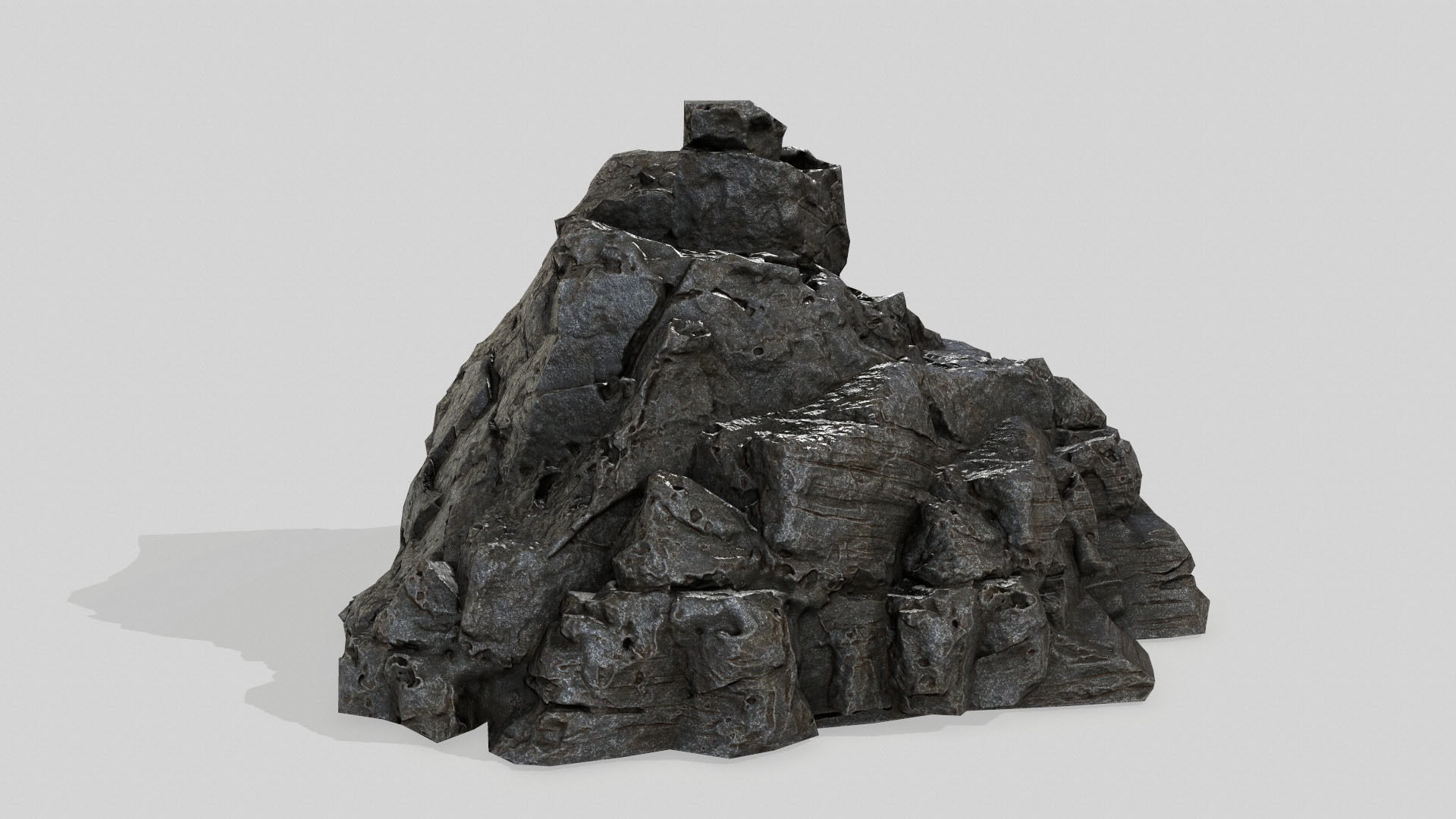 rock set Low-poly 3D model_1