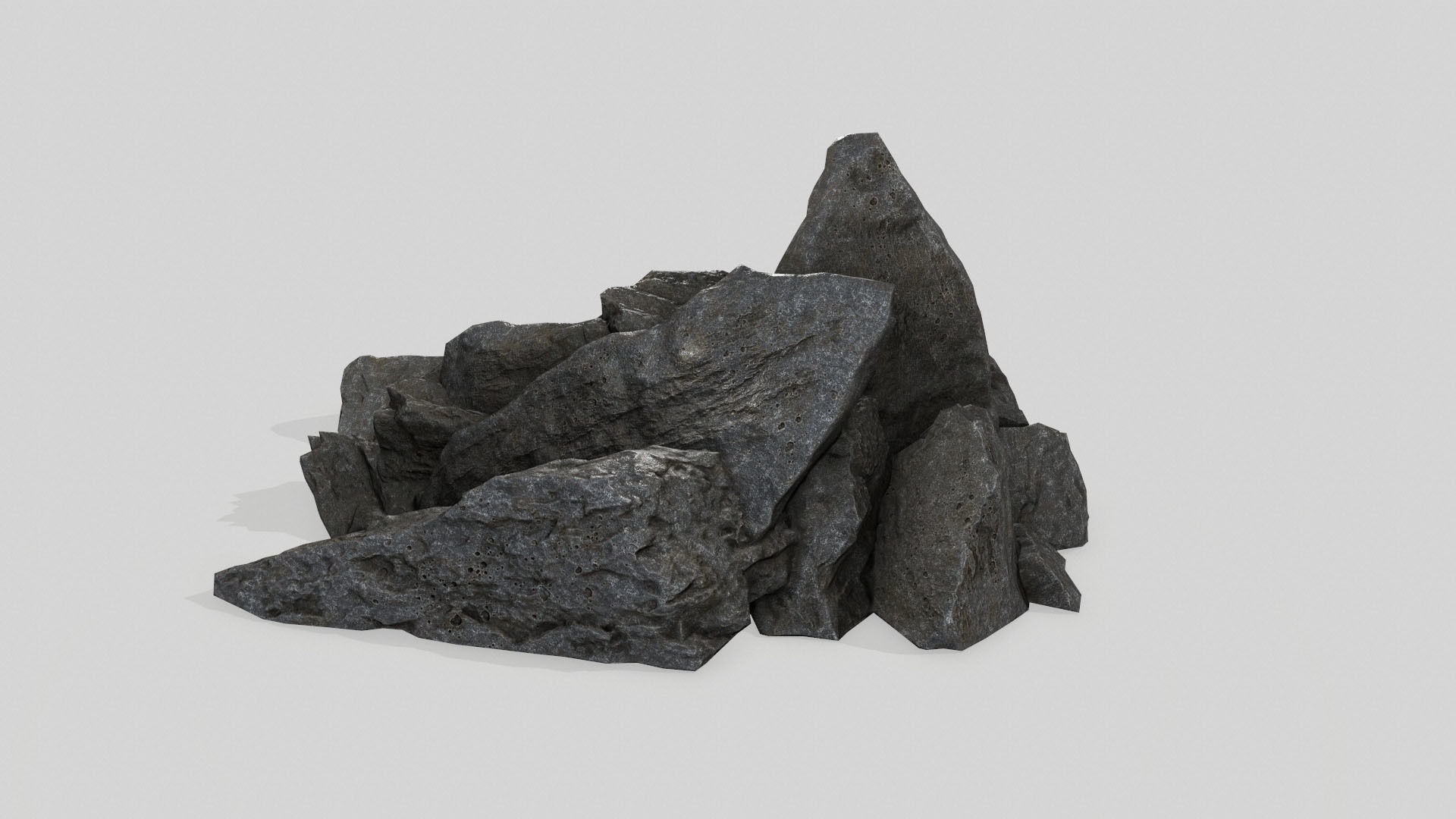 rock set Low-poly 3D model_26