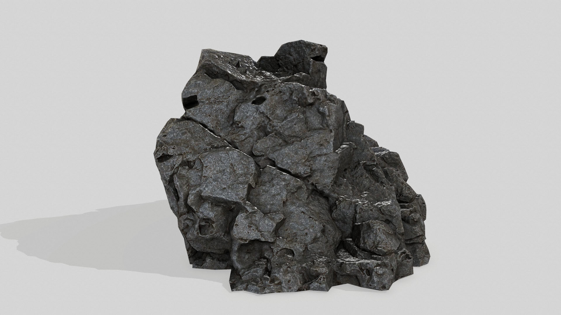 rock set Low-poly 3D model_2