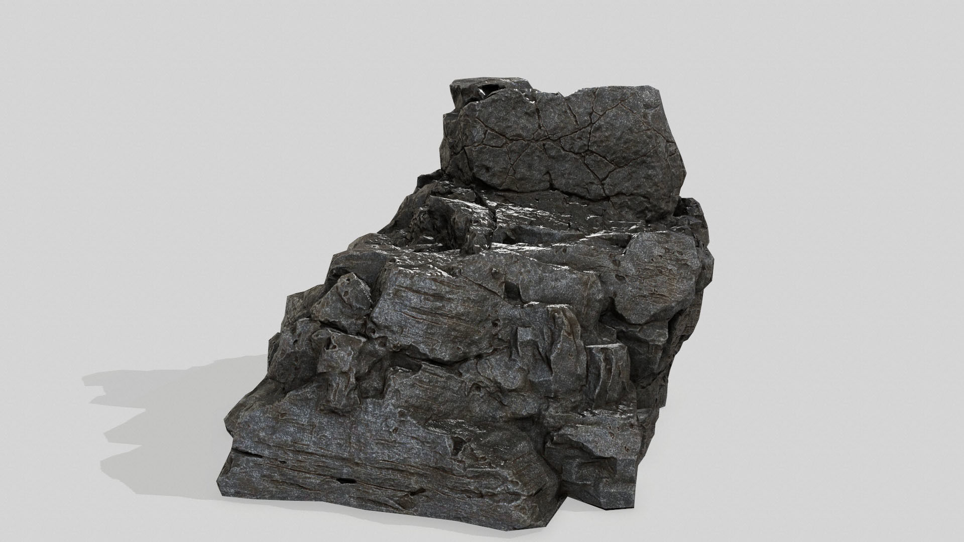 rock set Low-poly 3D model_3