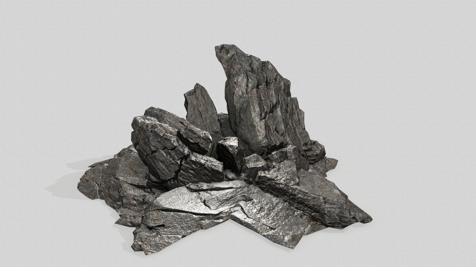 rock set Low-poly 3D model_17