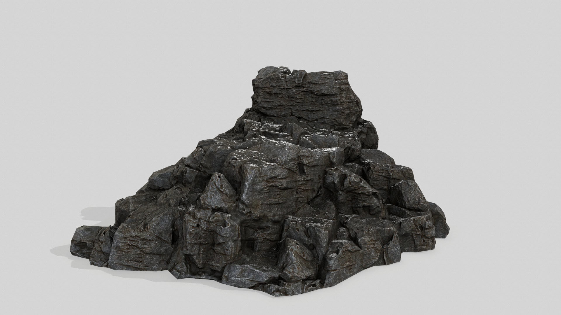 rock set Low-poly 3D model_6