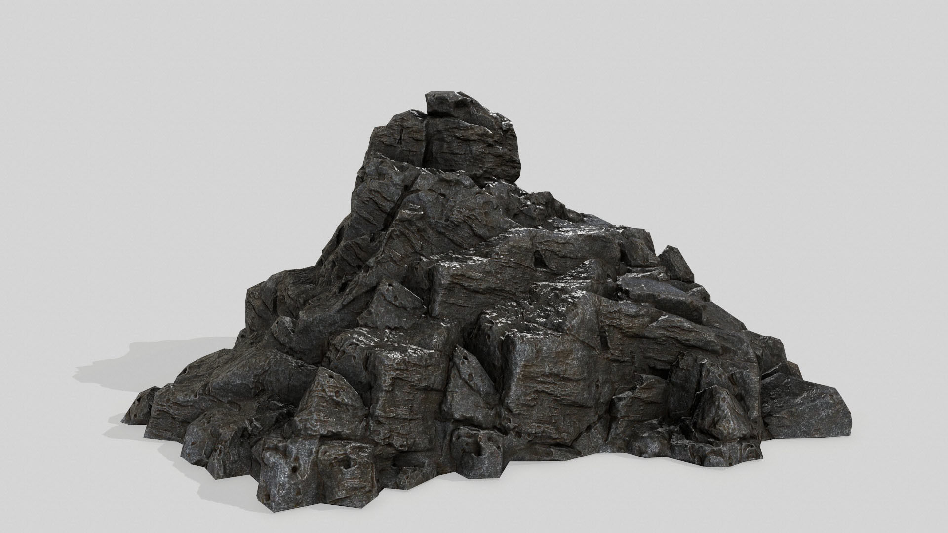 rock set Low-poly 3D model_7
