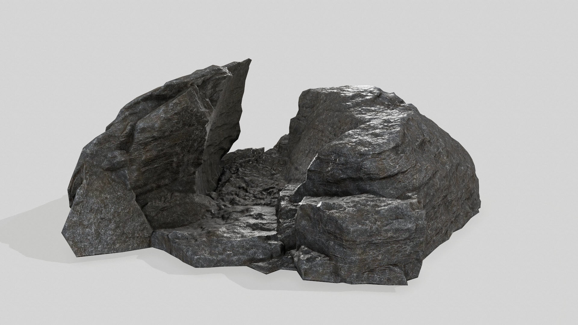 rock set Low-poly 3D model_28