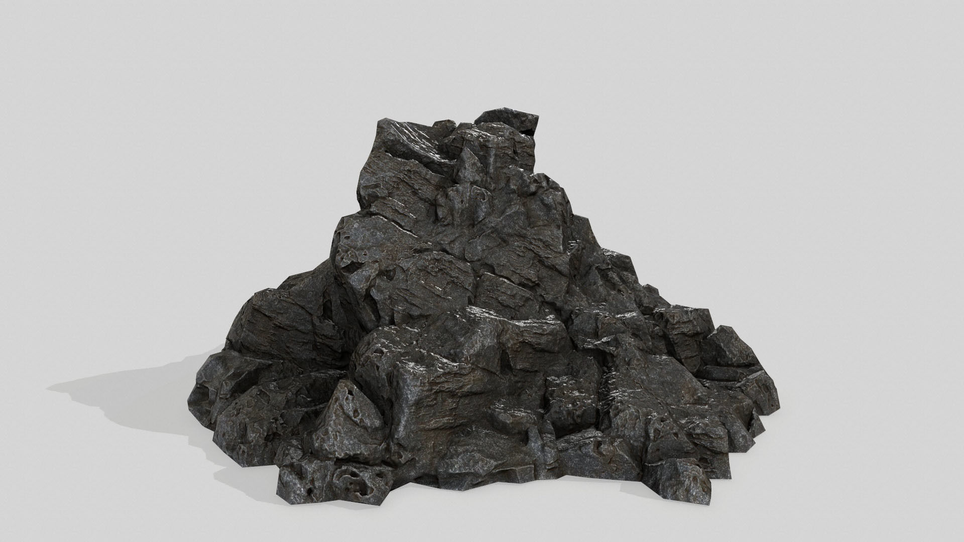 rock set Low-poly 3D model_4