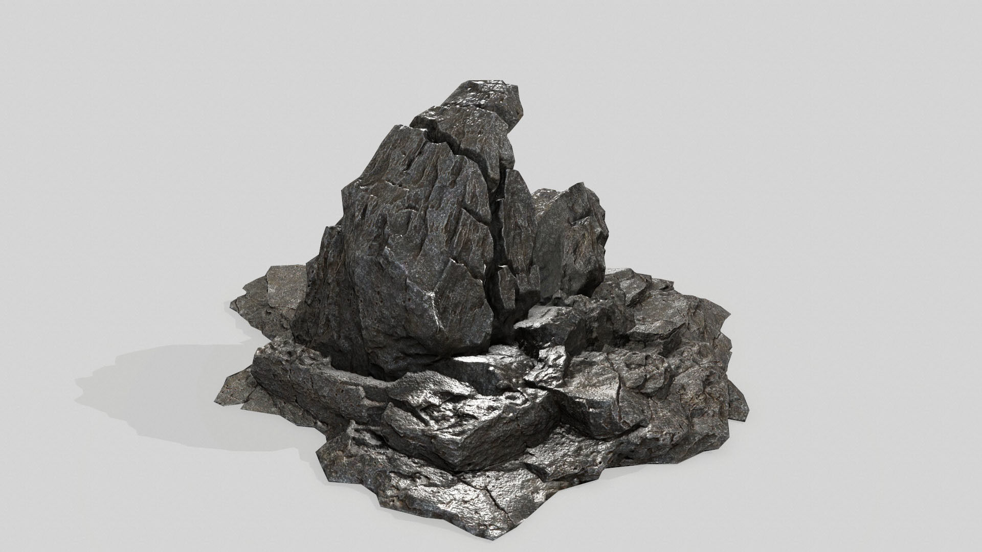 rock set Low-poly 3D model_15