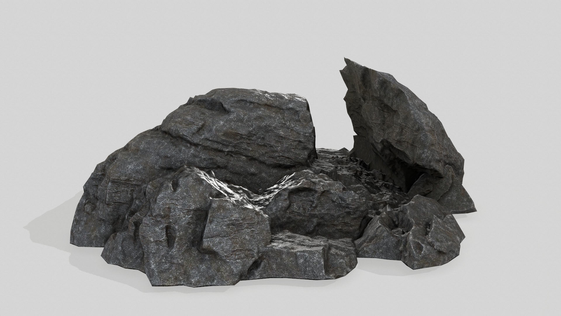 rock set Low-poly 3D model_30