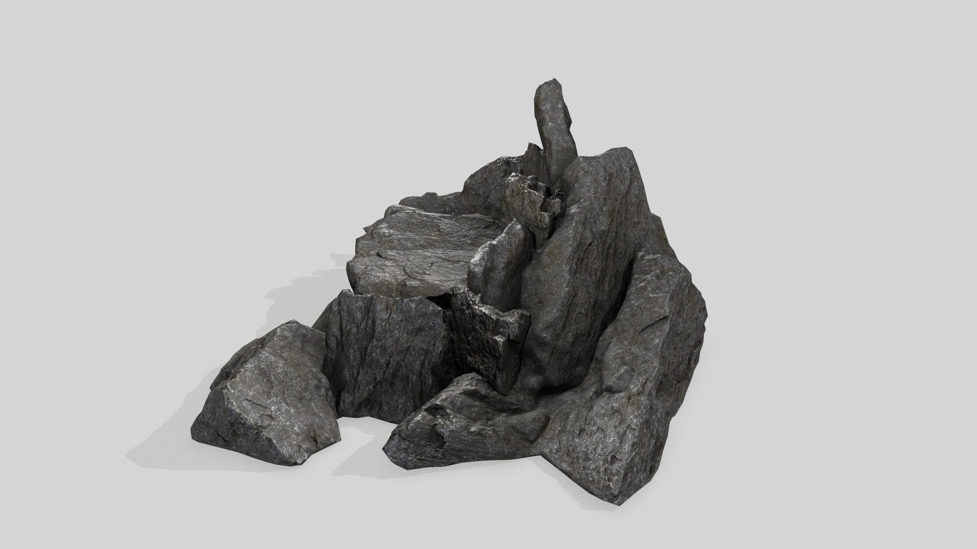 rock set Low-poly 3D model_27
