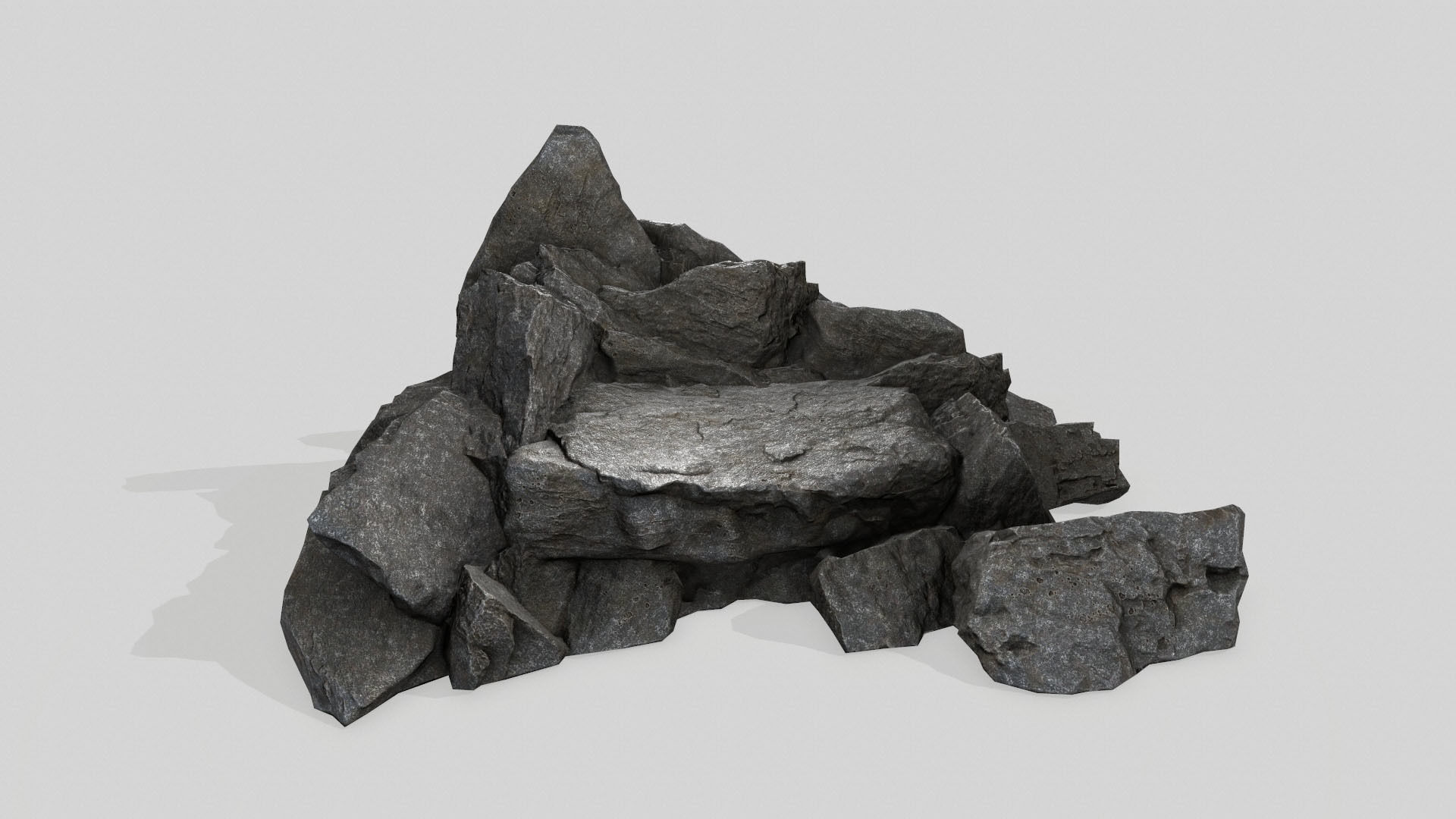 rock set Low-poly 3D model_24