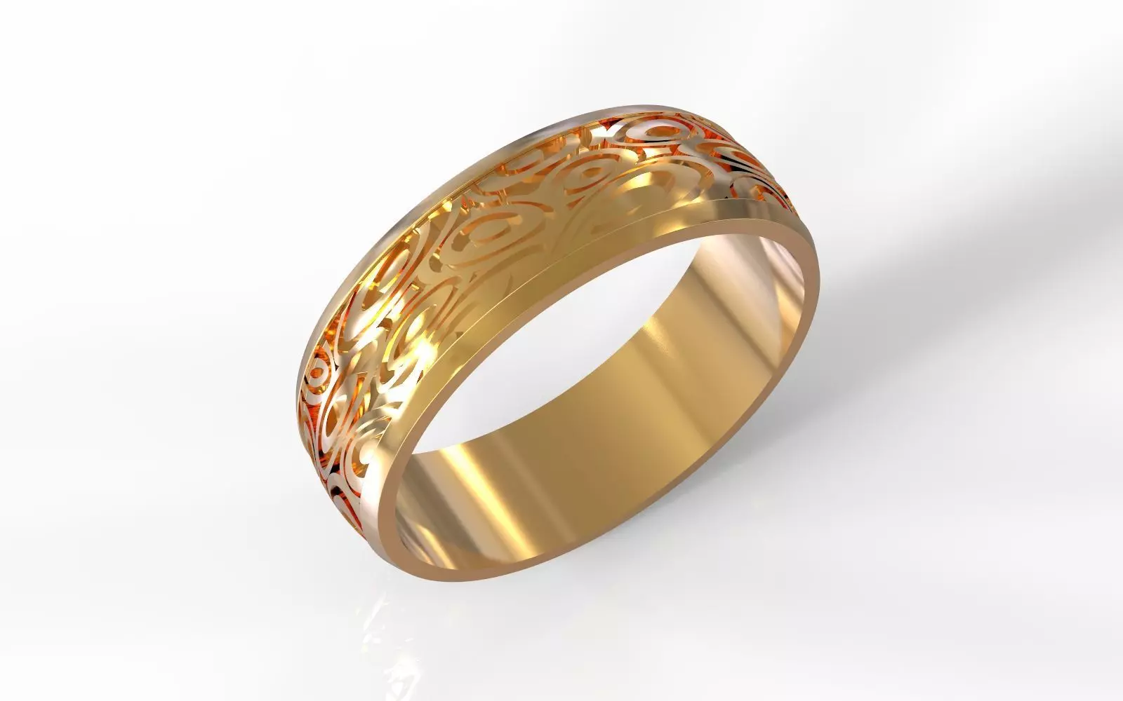 Ring with oval pattern 3D print model