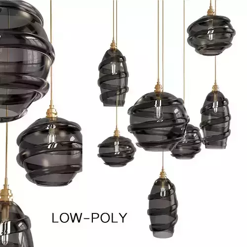 Misto Large Round Multi-Port Chandelier low poly 3d model