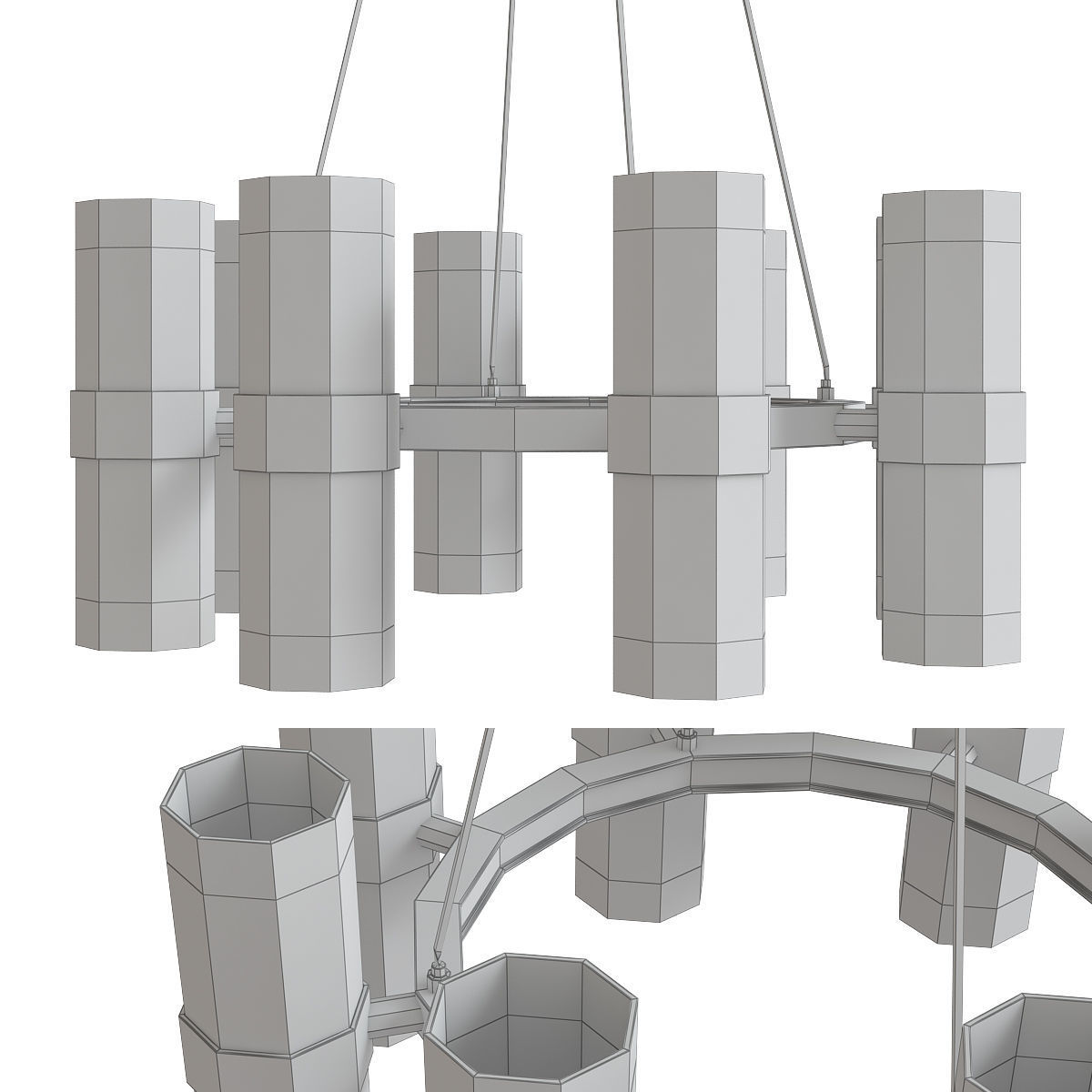 Piper Chandelier by Anthropologie low poly 3d model Low-poly 3D model_1