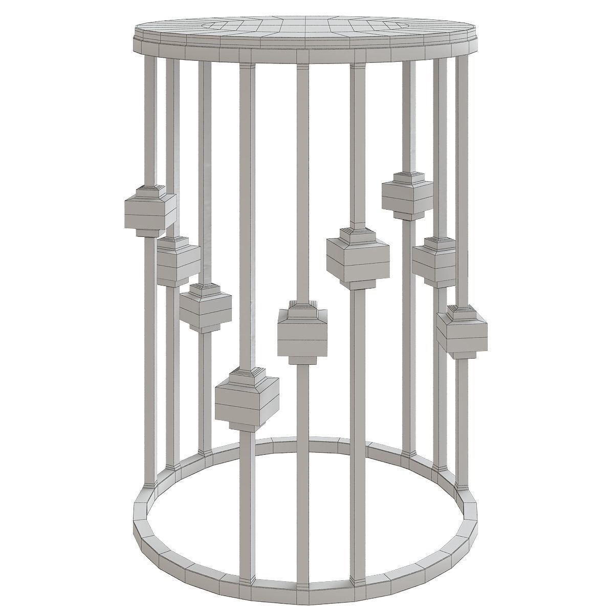 XIAOYAN End Table Round Side Table Marble low poly 3d model Low-poly 3D model_1