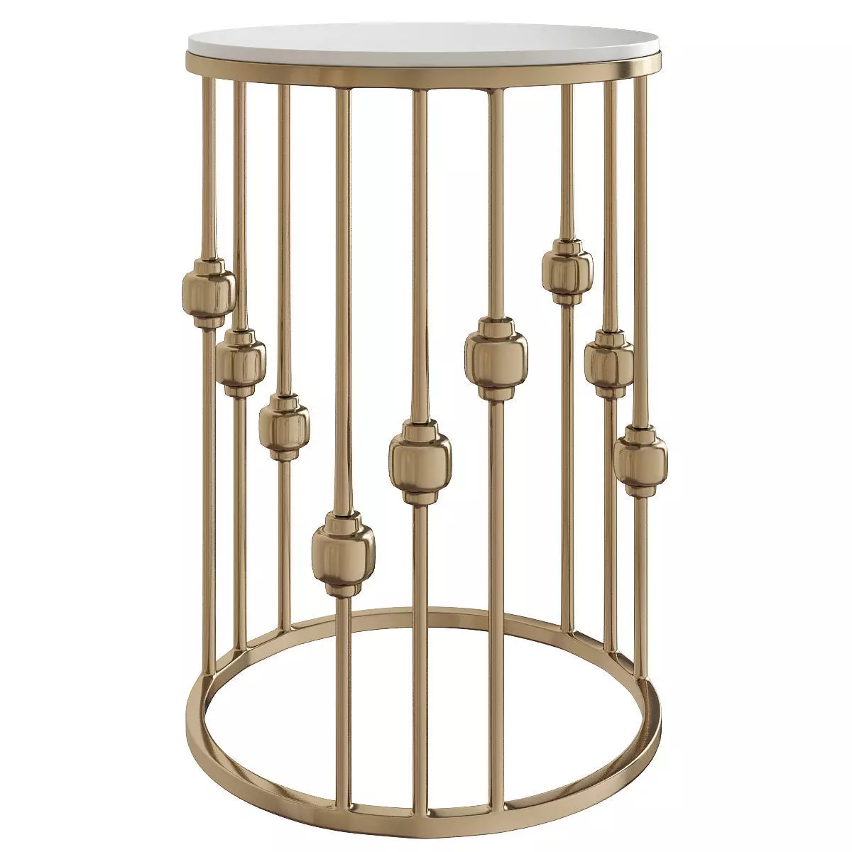 XIAOYAN End Table Round Side Table Marble low poly 3d model Low-poly 3D model_0