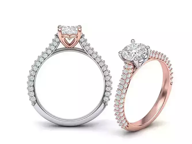 1ct Diamond Engagement ring 3dmodel 4prong setting  3D print model