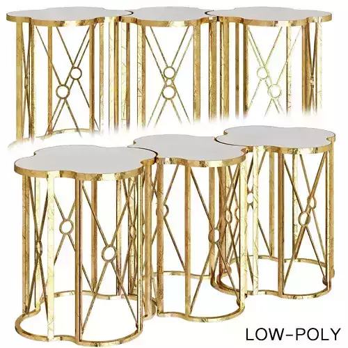 Quatrefoil Coffee Table Corner low poly 3d model