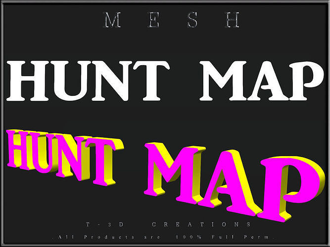 HUNT MAP - G Low-poly 3D model