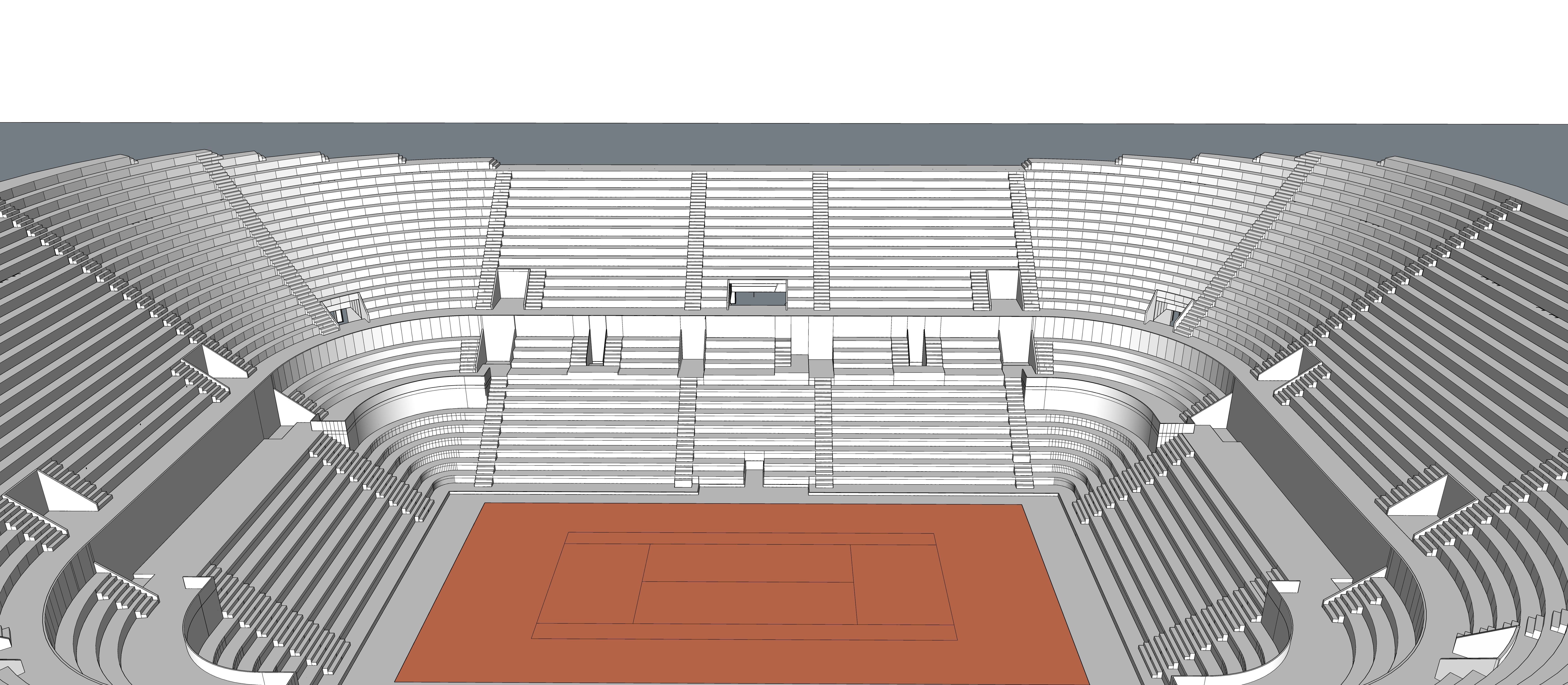 Central Stadium of Tennis of Rome Centrale del tennis Italico  3D model_3