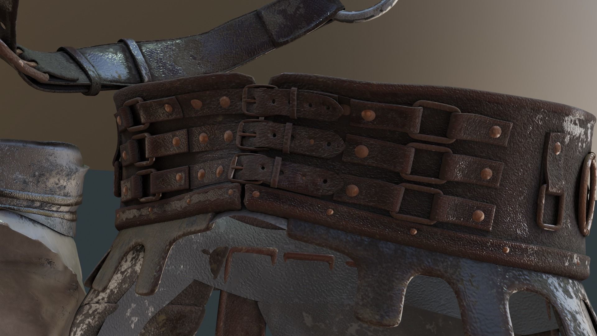 Leather armor 3D model_3