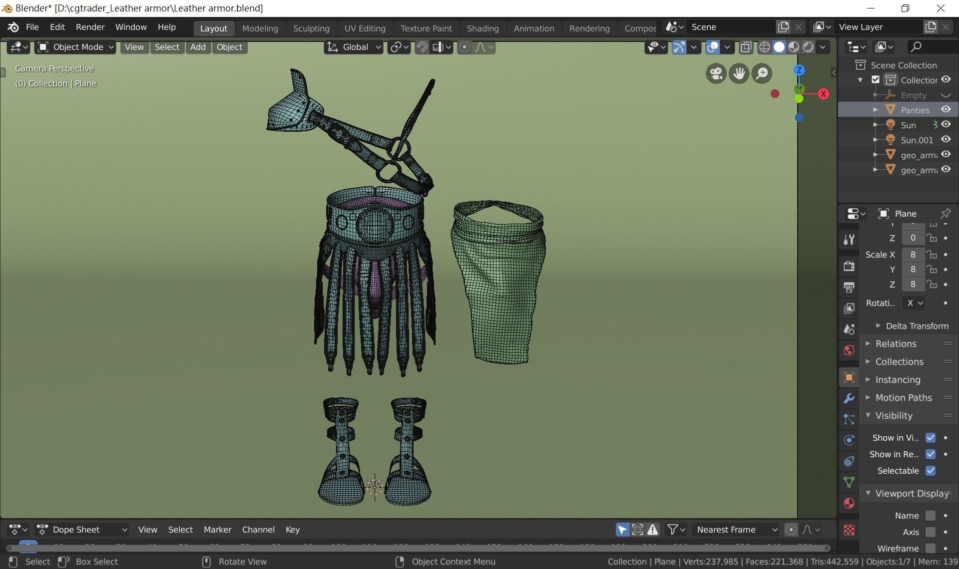 Leather armor 3D model_6