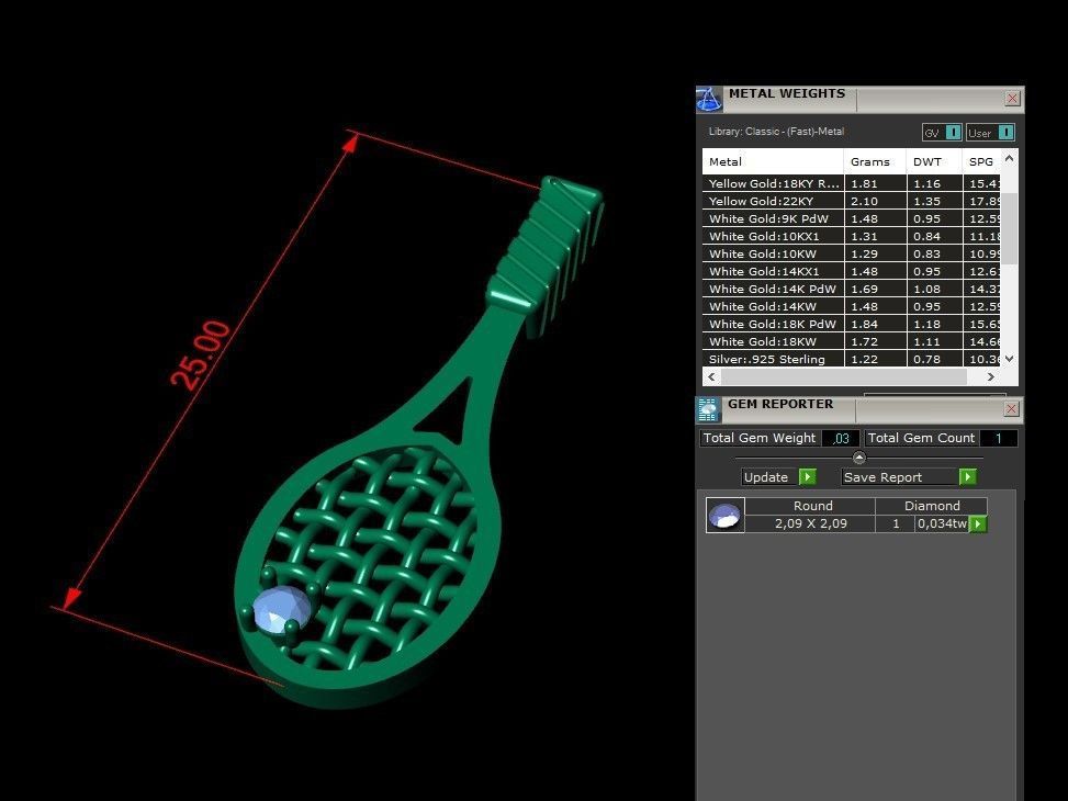 Tennis racquet 3D print model_3