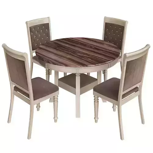 Silver Round Table low poly 3d model