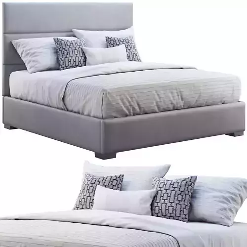 Custom modern platform bed 3D model