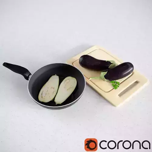 Eggplants eggplant on cutting board
