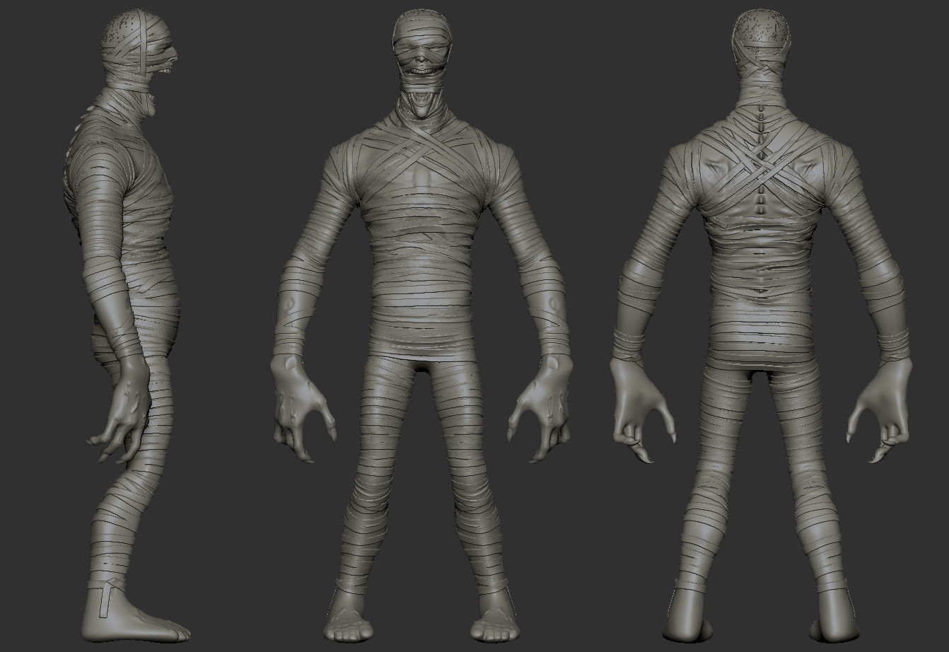 Mummy - Highpoly Zbrush project 3D model_19