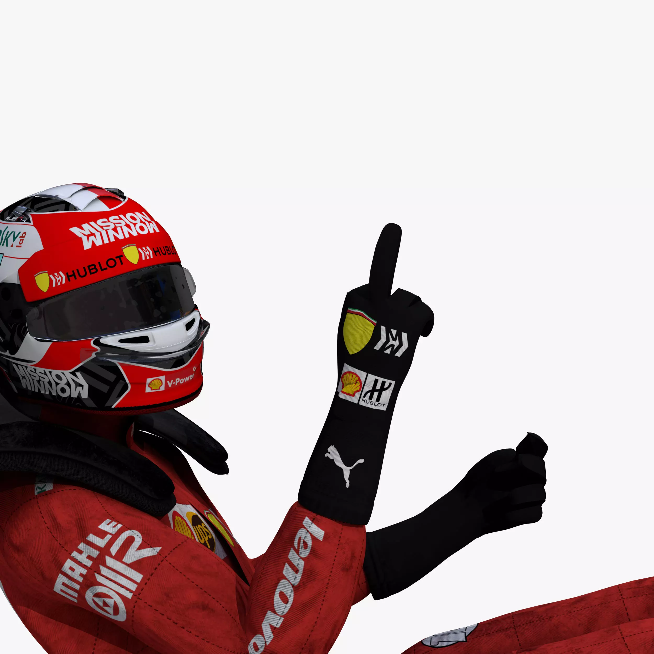 Charles Leclerc 2019 Low-poly 3D model_0