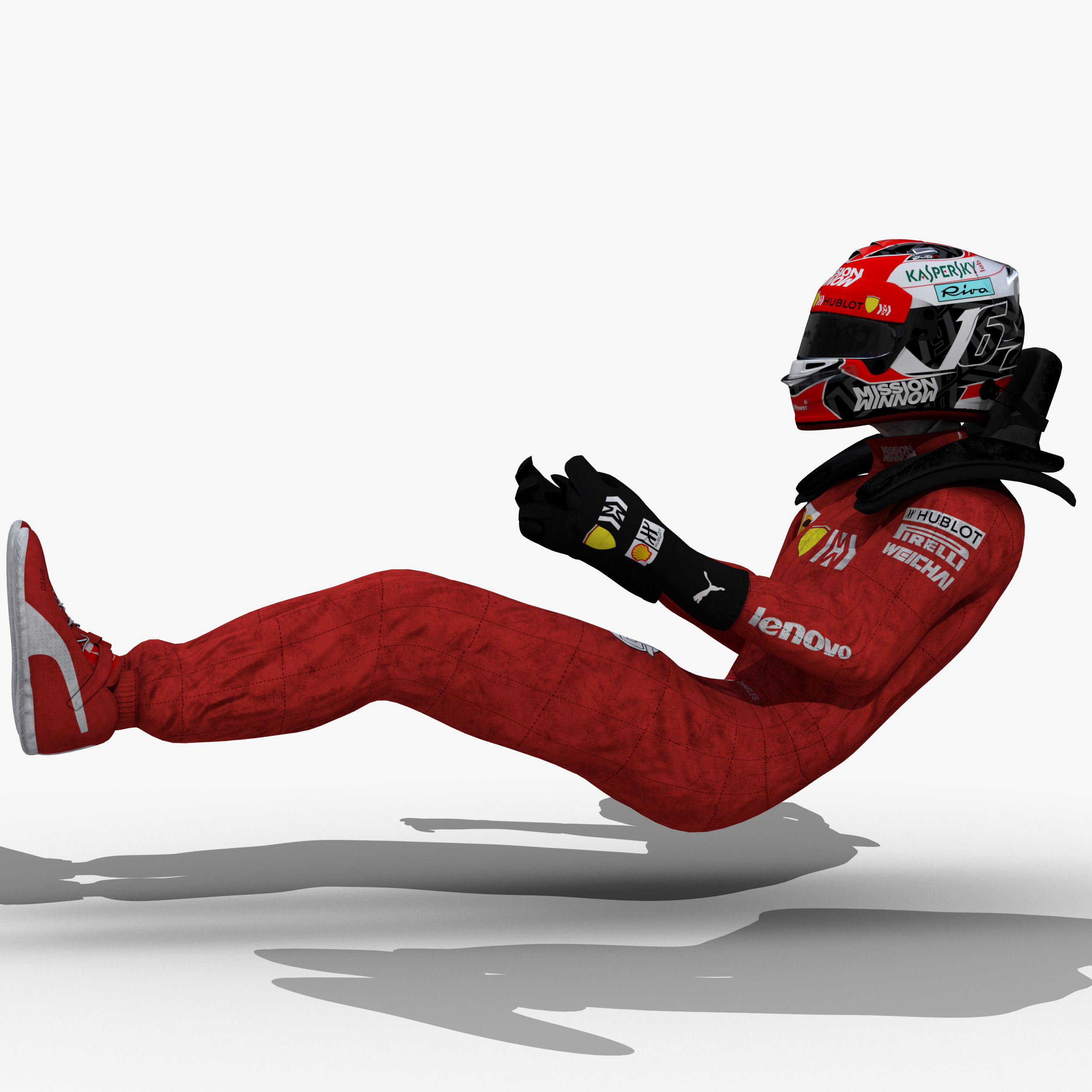 Charles Leclerc 2019 Low-poly 3D model_1
