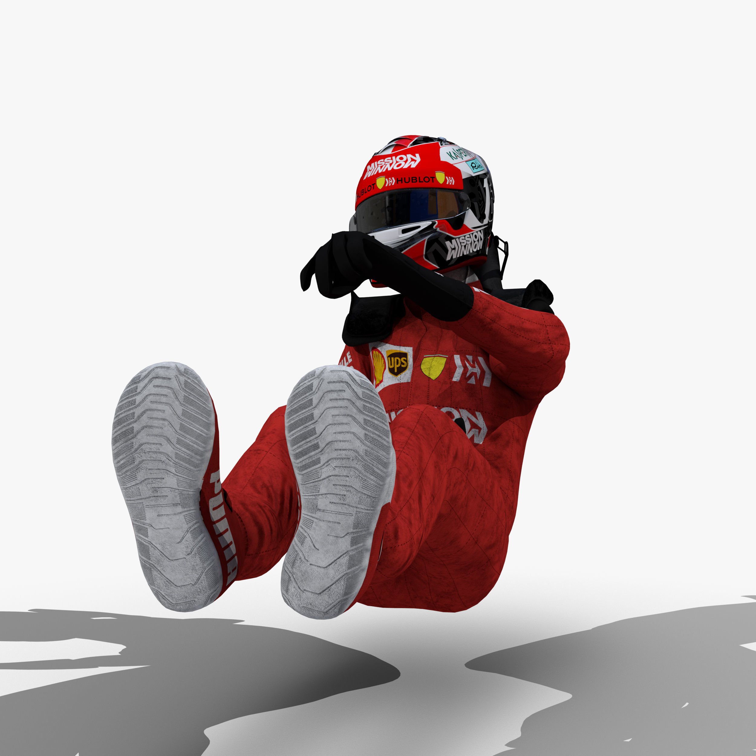 Charles Leclerc 2019 Low-poly 3D model_5