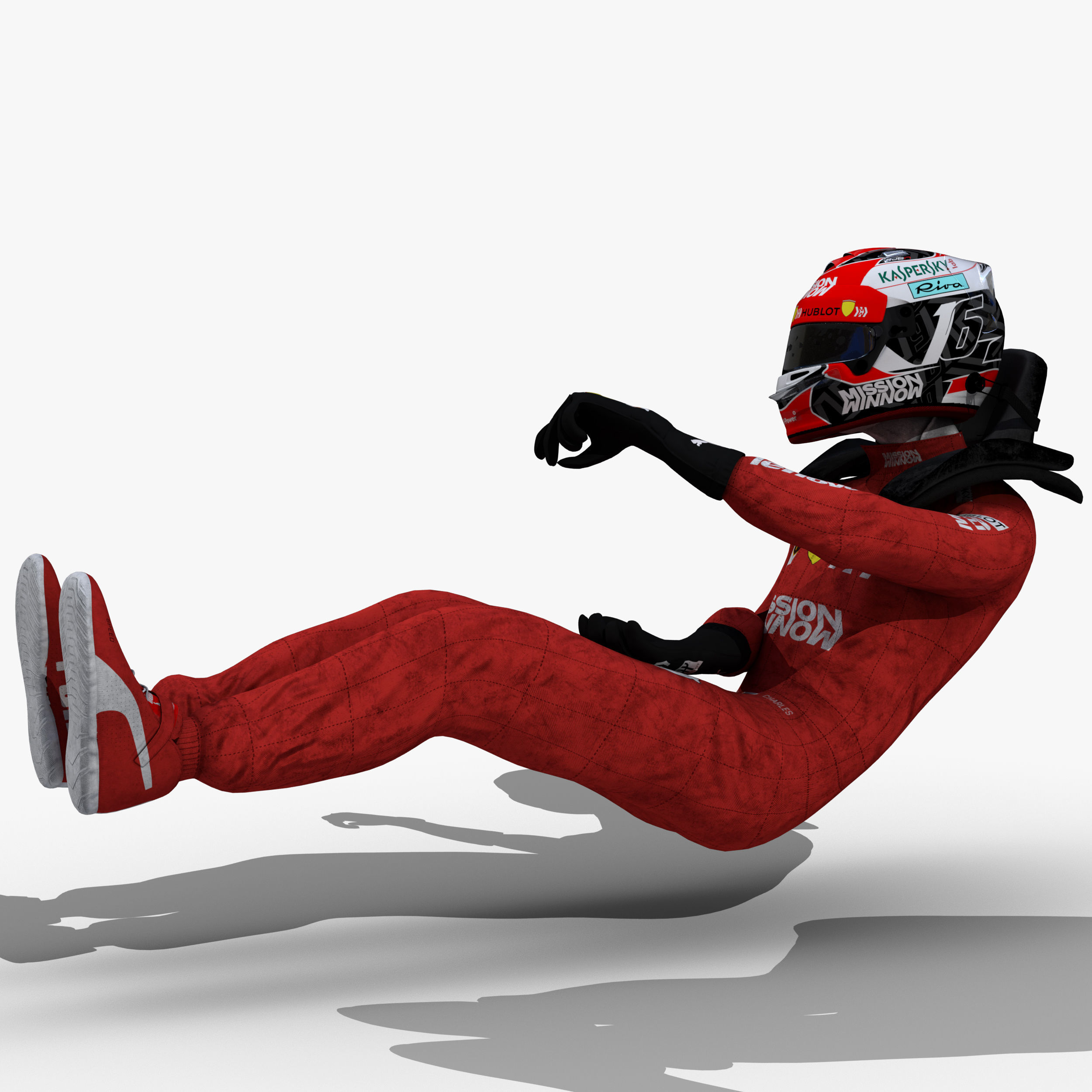 Charles Leclerc 2019 Low-poly 3D model_4