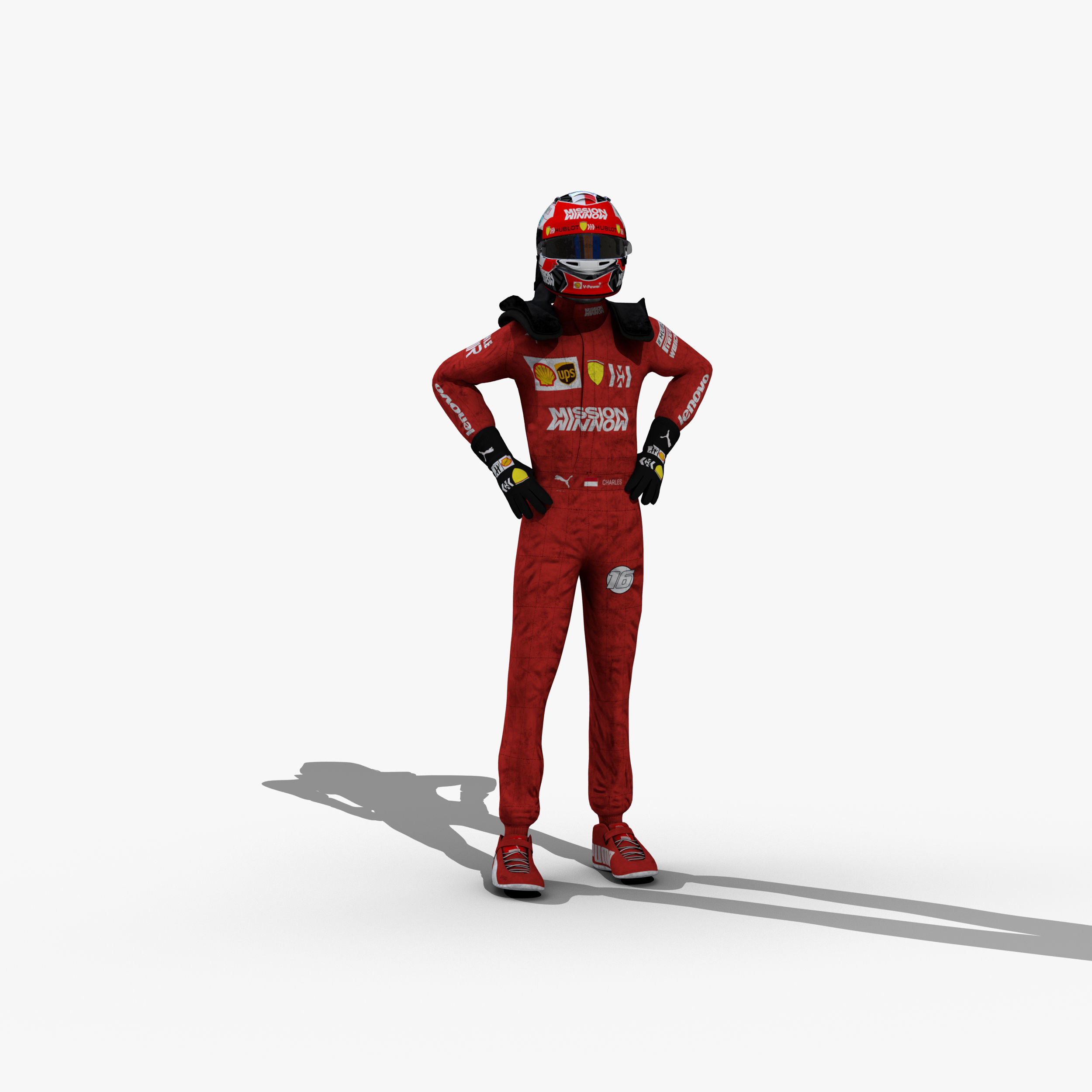 Charles Leclerc 2019 Low-poly 3D model_3