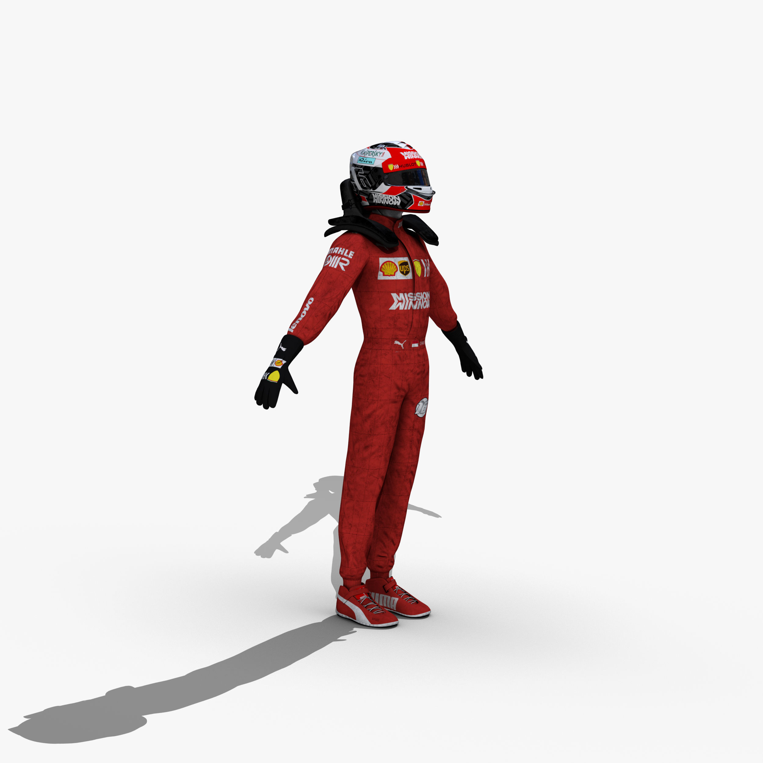 Charles Leclerc 2019 Low-poly 3D model_9