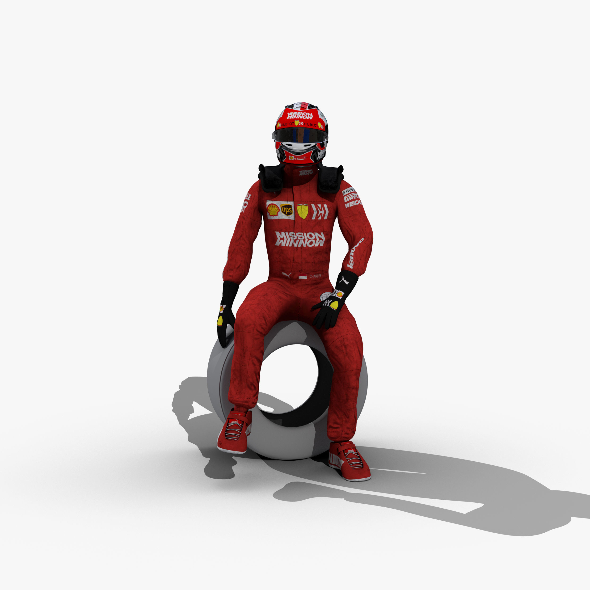Charles Leclerc 2019 Low-poly 3D model_2