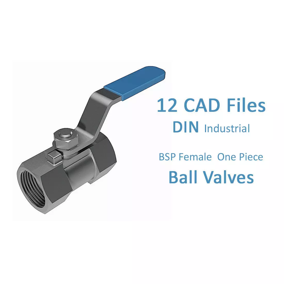 One Piece Manual Ball valves - BSP Threaded Ends 3D model_0