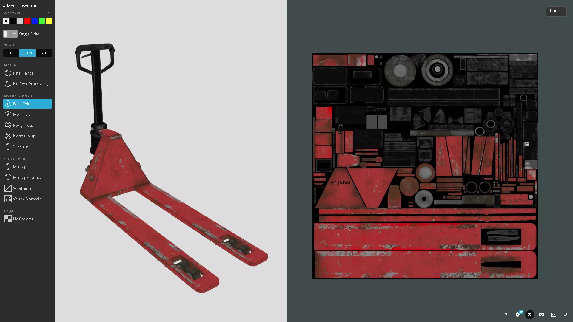 Pallet Truck Low-poly 3D model_0