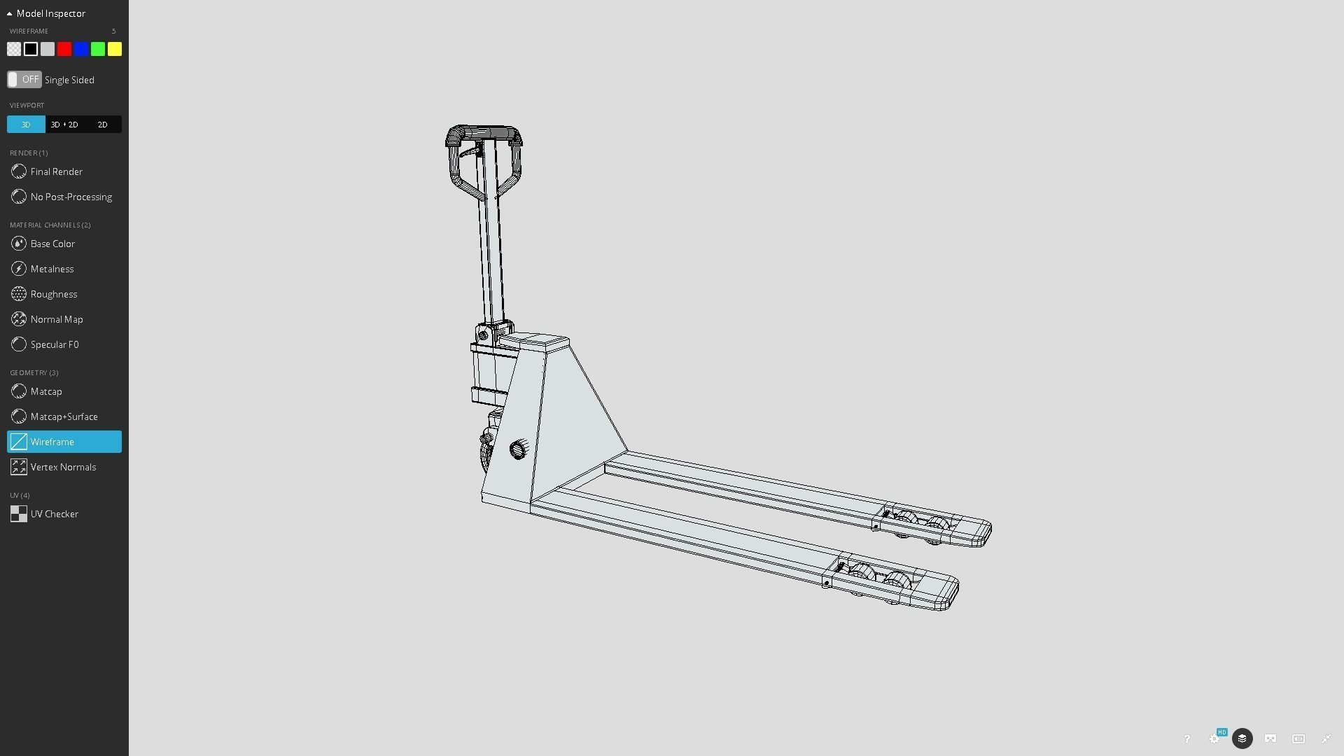 Pallet Truck Low-poly 3D model_10
