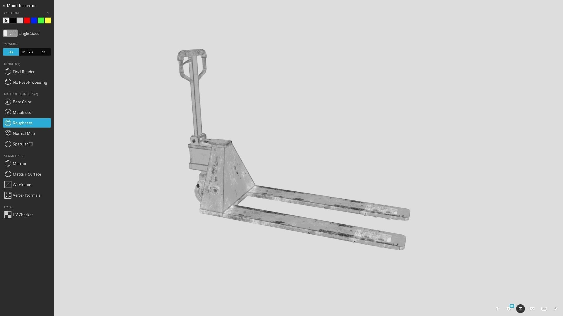 Pallet Truck Low-poly 3D model_12