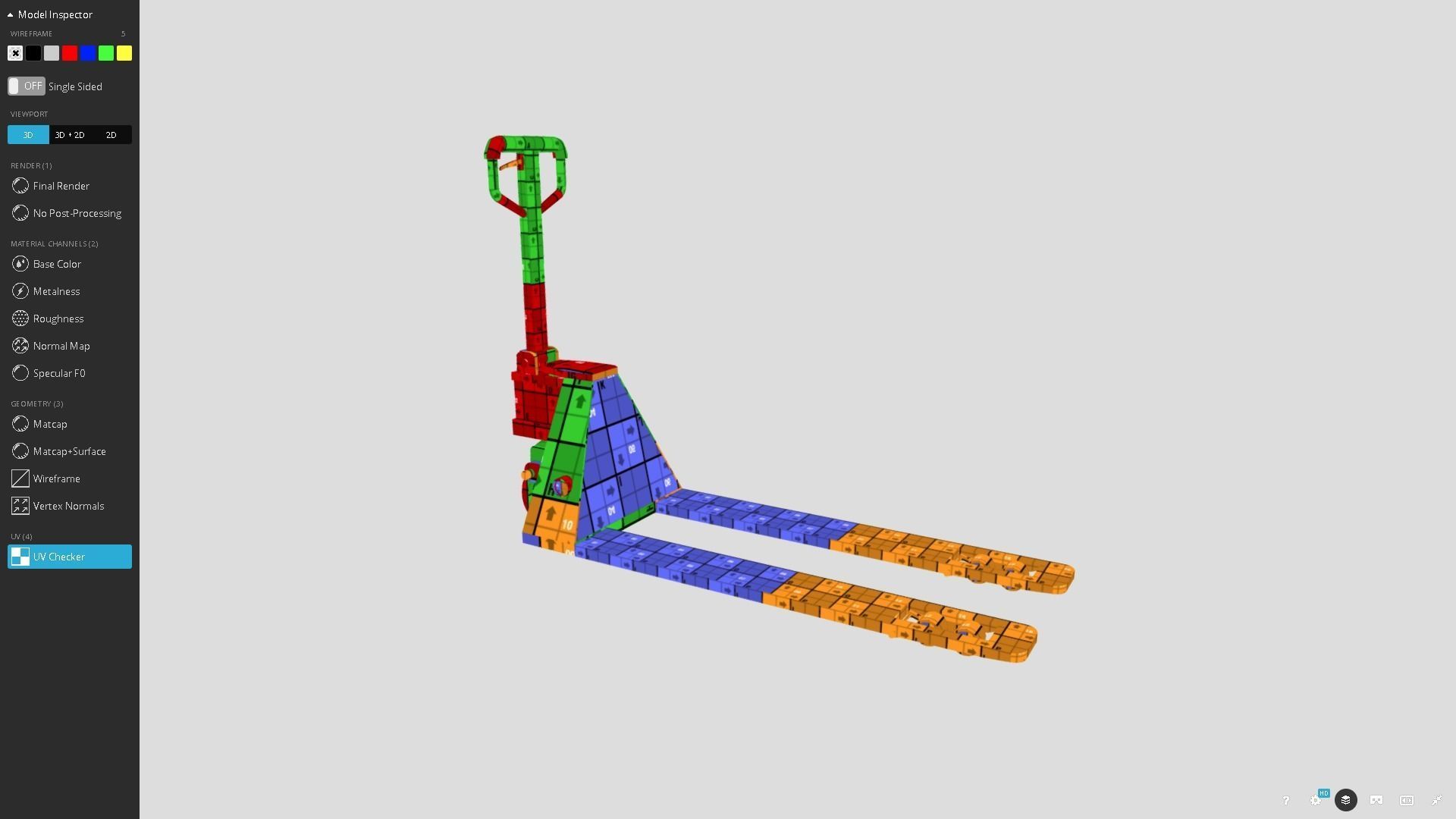 Pallet Truck Low-poly 3D model_15