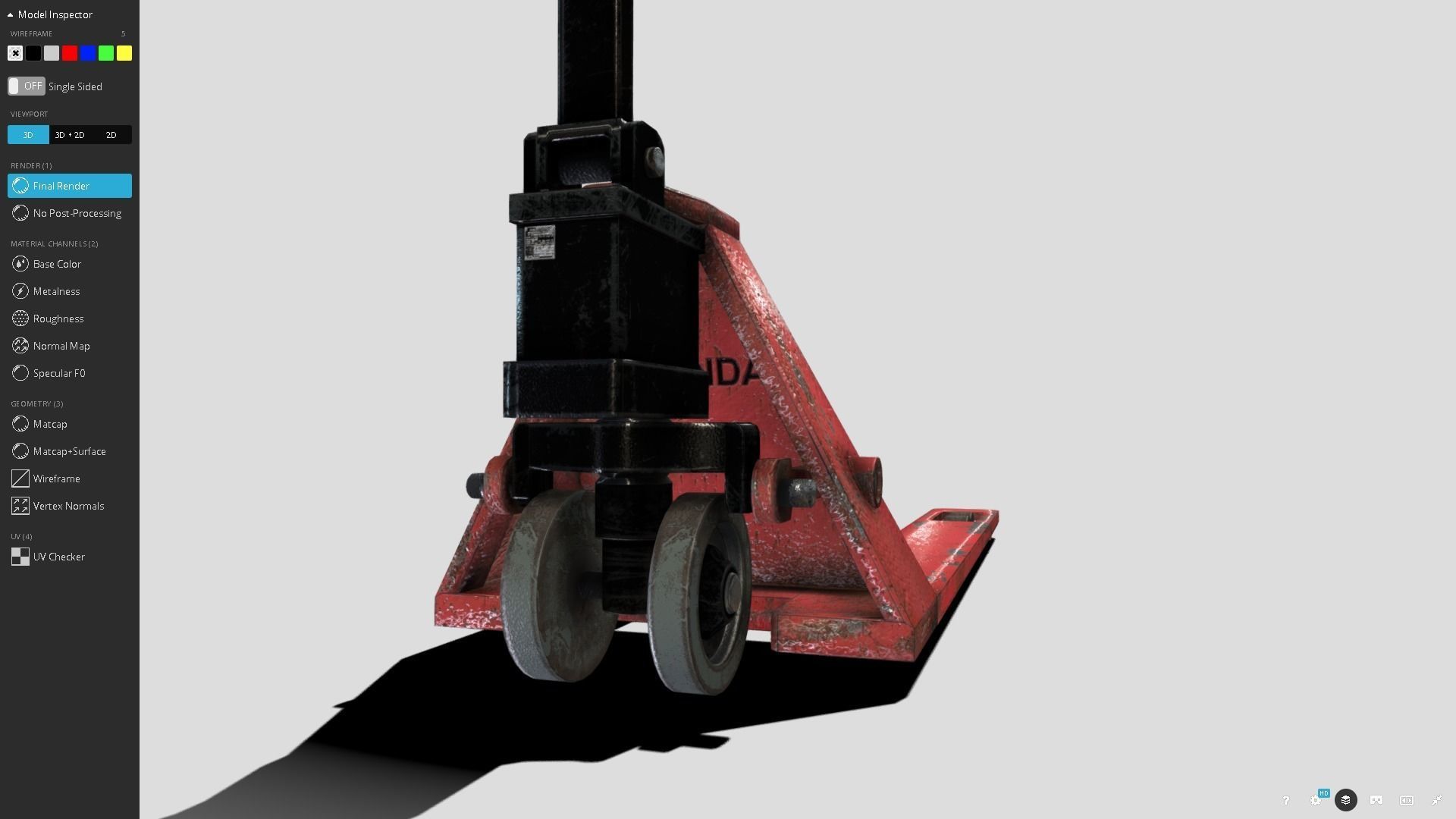 Pallet Truck Low-poly 3D model_9