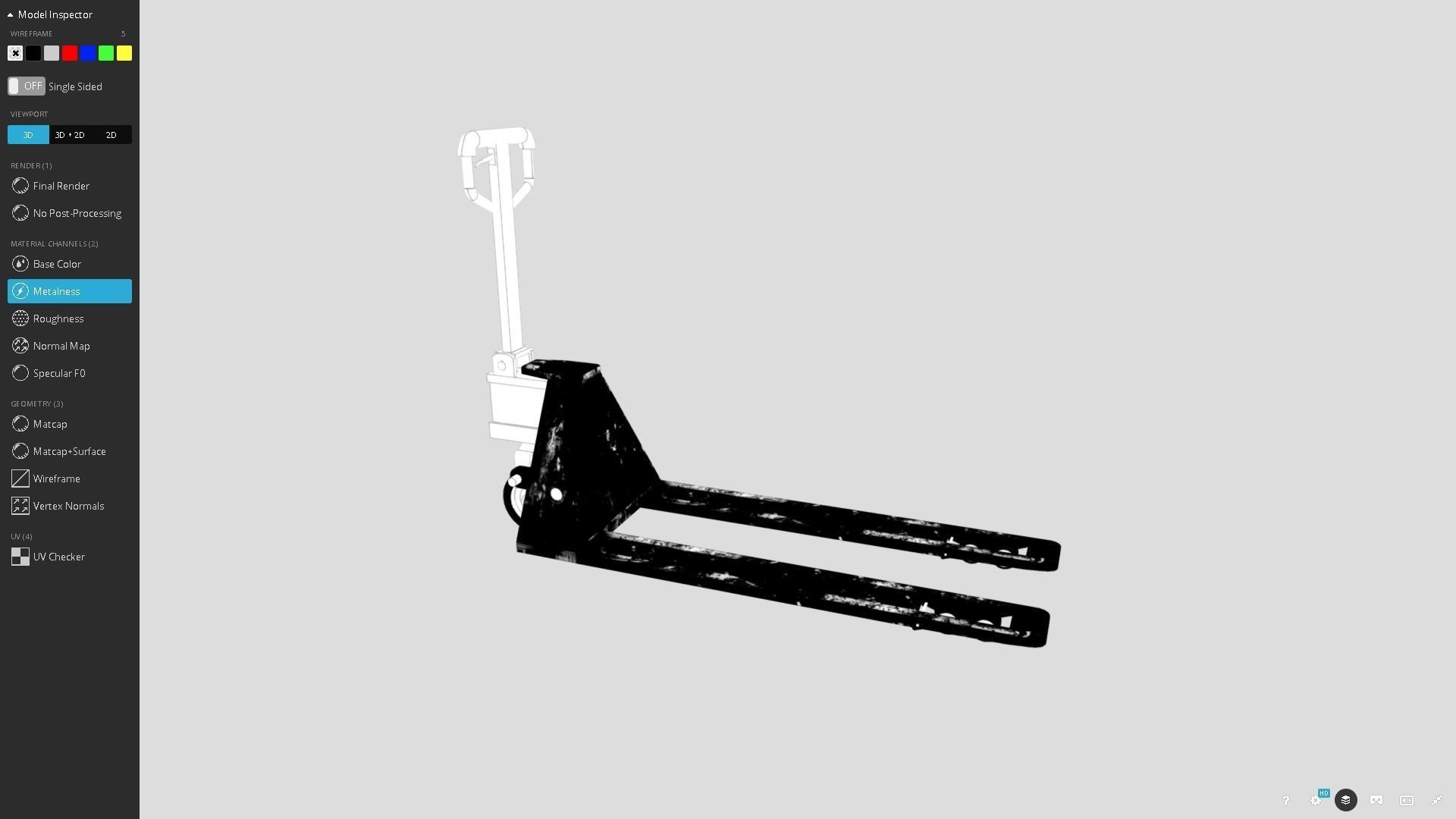 Pallet Truck Low-poly 3D model_11