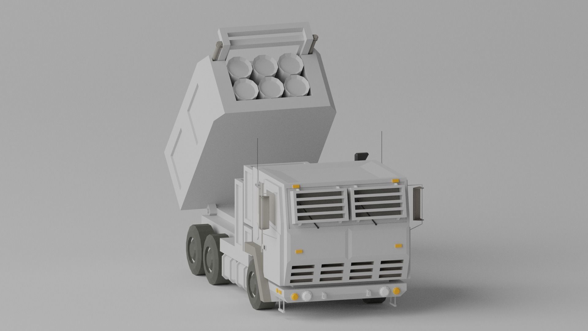 Military MLRS Vehicles Low-poly 3D model_3
